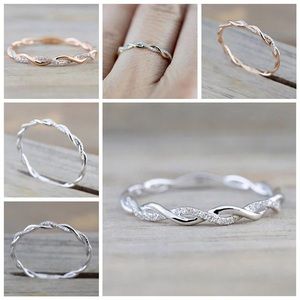 Round Rings Twist Rope Stacking Wedding Rings